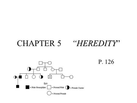 CHAPTER 5 “HEREDITY” P. 126.