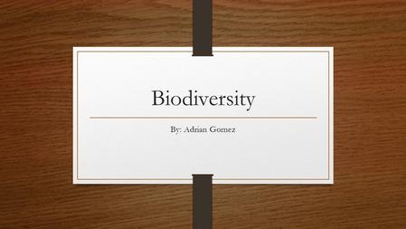 Biodiversity By: Adrian Gomez. Types of Diversity Genetic diversity-involves the range of all genetic traits, both expressed and recessive Species diversity-