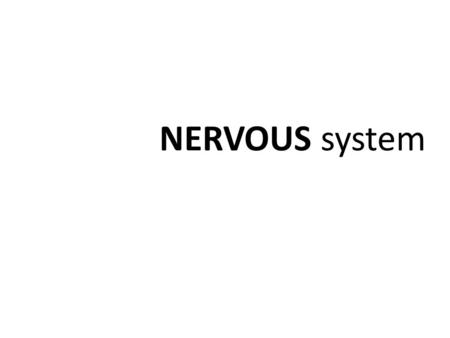 NERVOUS system. Nervous system Rapid communicating system of body carrying electromagnetic impulses Integrates the information that it receives from,