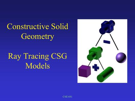 Constructive Solid Geometry Ray Tracing CSG Models