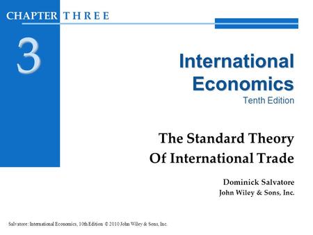 International Economics Tenth Edition