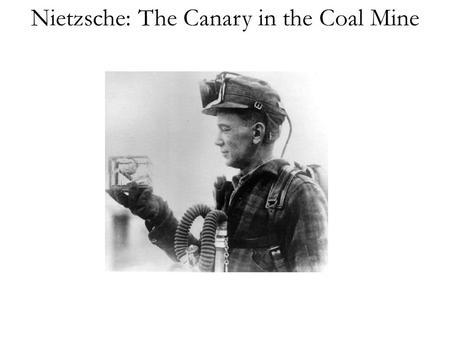 Nietzsche: The Canary in the Coal Mine. Nietzsche: Life and Influences Friedrich Nietzsche (1844-1900) Some early influences: Lutheranism Friedrich Ritschl.