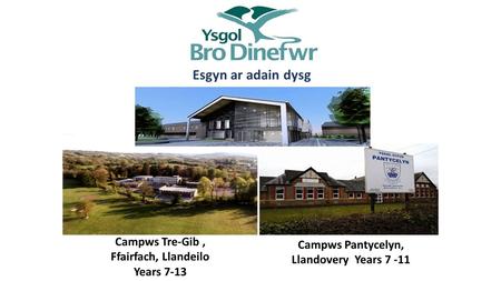 Esgyn ar adain dysg Campws Tre-Gib , Ffairfach, Llandeilo