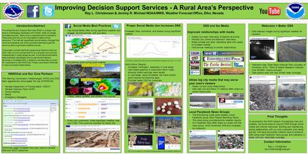 Improving Decision Support Services - A Rural Area’s Perspective Ray L. Christensen & Jeremy R. Michael NOAA/NWS, Weather Forecast Office, Elko, Nevada.