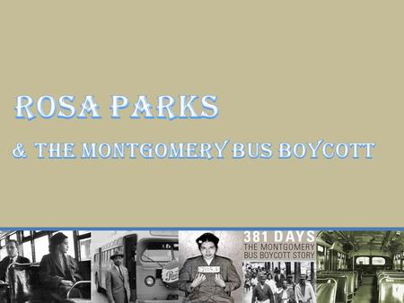 Rosa Parks was born on February 4, 1913. She grew up in Pine Level, Alabama, right outside of Montgomery. In the South, Jim Crowe laws segregated African.