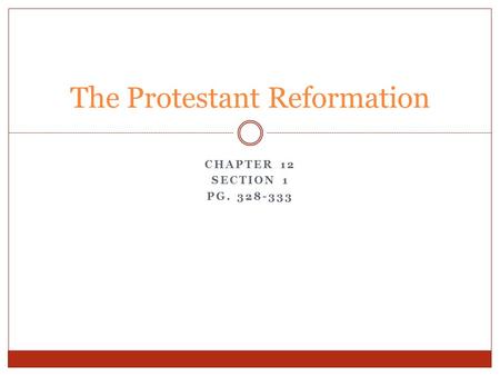 The Protestant Reformation