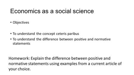 Economics as a social science