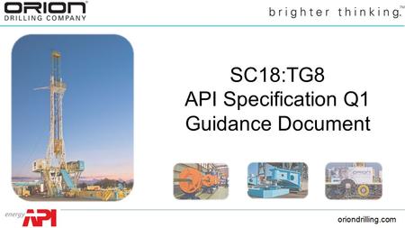 SC18:TG8 API Specification Q1 Guidance Document.