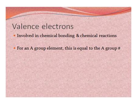 Lewis Dot Diagrams Show the outermost(valence) electrons for an atom Ex: LiN BeO BF CNe (has an OCTET)