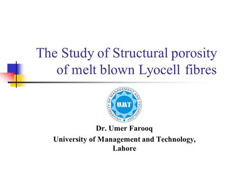 The Study of Structural porosity of melt blown Lyocell fibres