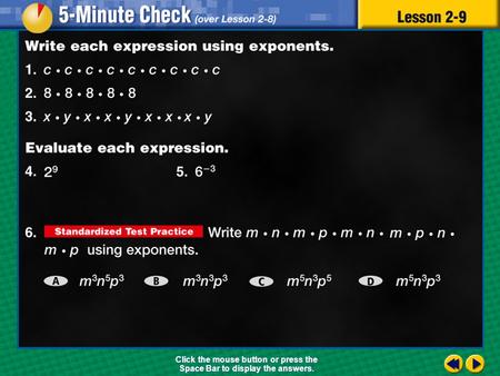 Transparency 9 Click the mouse button or press the Space Bar to display the answers.