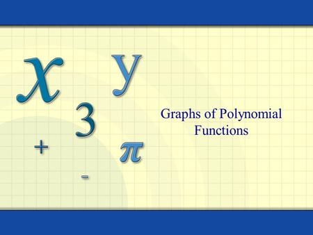 Graphs of Polynomial Functions. Copyright © by Houghton Mifflin Company, Inc. All rights reserved. 2 A polynomial function is a function of the form where.