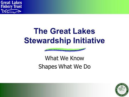 The Great Lakes Stewardship Initiative What We Know Shapes What We Do.