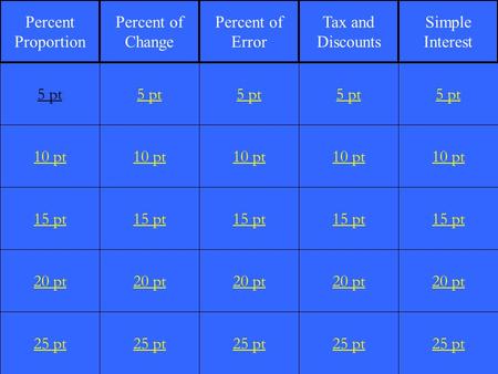 1 10 pt 15 pt 20 pt 25 pt 5 pt 10 pt 15 pt 20 pt 25 pt 5 pt 10 pt 15 pt 20 pt 25 pt 5 pt 10 pt 15 pt 20 pt 25 pt 5 pt 10 pt 15 pt 20 pt 25 pt 5 pt Percent.