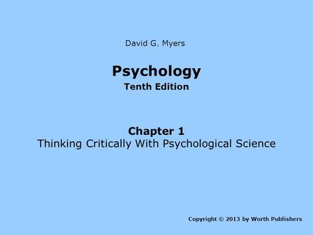 Thinking Critically With Psychological Science