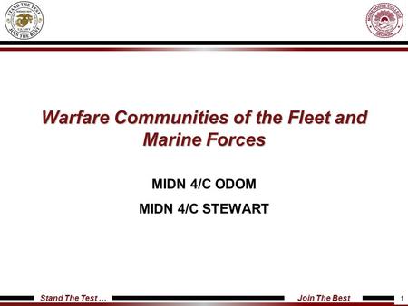 Warfare Communities of the Fleet and Marine Forces