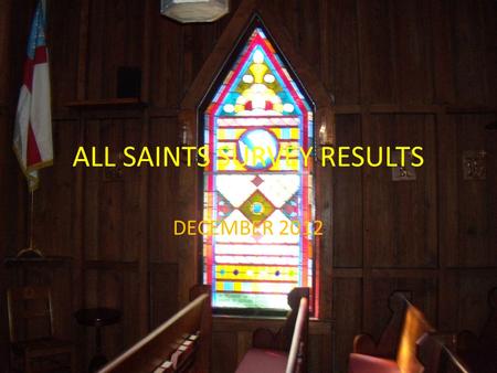 DECEMBER 2012 ALL SAINTS SURVEY RESULTS. 53% Survey Return Rate: