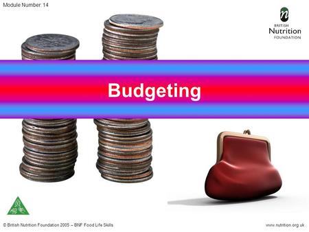 © British Nutrition Foundation 2005 – BNF Food Life Skillswww.nutrition.org.uk Budgeting Module Number: 14.