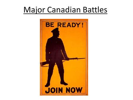 Major Canadian Battles