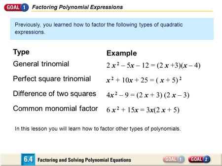 Perfect square trinomial x x + 25 = ( x + 5) 2