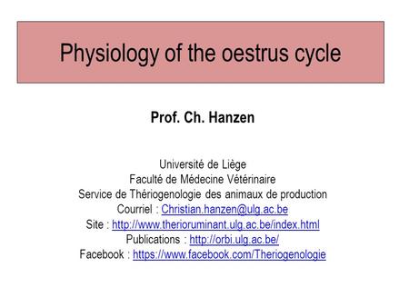 Physiology of the oestrus cycle