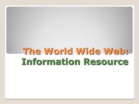 The World Wide Web: Information Resource. How a Search Engine works… How Search Works - YouTube