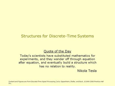 Structures for Discrete-Time Systems