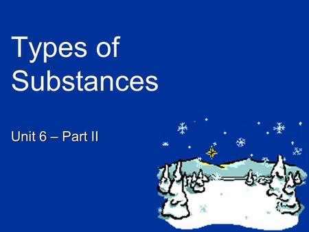 Types of Substances Unit 6 – Part II. Types of Substances Ionic Solid –3-D repeating pattern of + and – ions Crystal lattice Held together by ionic attractions.