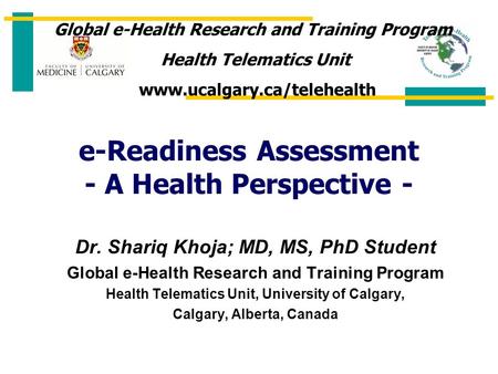 e-Readiness Assessment - A Health Perspective -