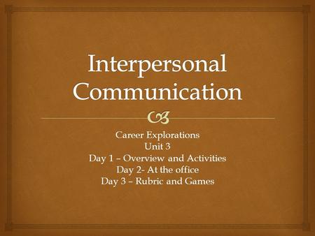 Interpersonal Communication