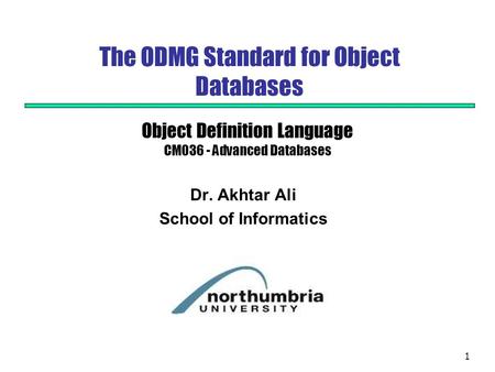 The ODMG Standard for Object Databases