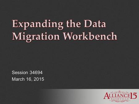 Session 34694 March 16, 2015. It makes migrating both transaction content and application components much easier. But not all migrations we want to do.