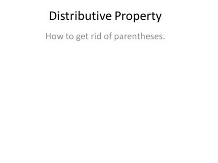 Distributive Property