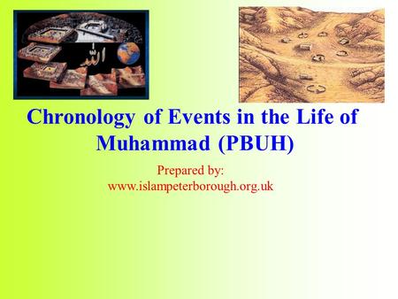 Chronology of Events in the Life of