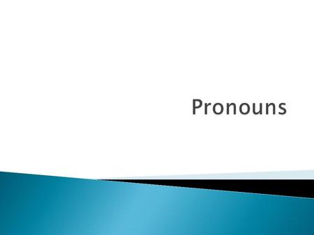  Refers to a noun (called its antecedent) that usually comes before the pronoun  Ex: Roberto feels that he can win the race.