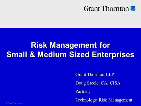 Risk Management for Small & Medium Sized Enterprises