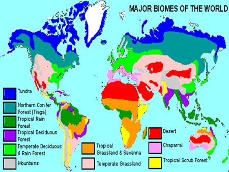 Biomes WebQuest Introduction The planet earth is divided into a series of ecological communities called biomes. Each biome has characteristic plants and.