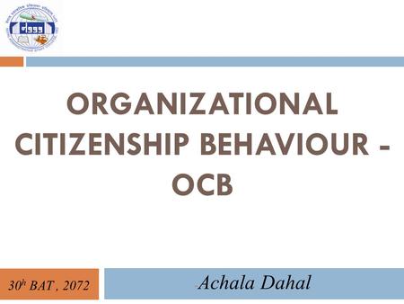 Organizational Citizenship Behaviour - OCB