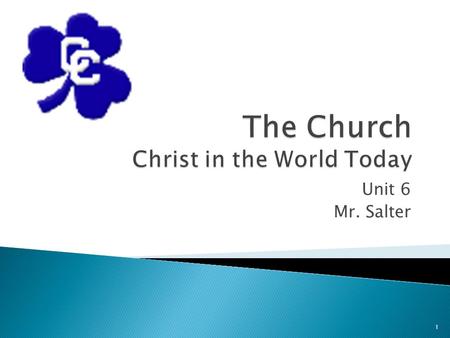 Unit 6 Mr. Salter 1.  18 Wounds to Unity  19 Ecumenism  22 The Communion of Saints  23 The Saints: Models and Intercessors  24 Mary: The Perfect.