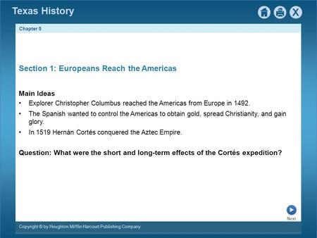 Section 1: Europeans Reach the Americas