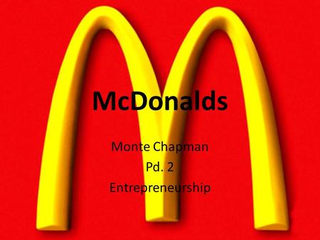 Monte Chapman Pd. 2 Entrepreneurship