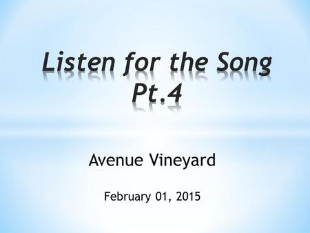 Avenue Vineyard February 01, 2015. Ephesians 2:11-22 11 Don’t forget that you Gentiles used to be outsiders. You were called “uncircumcised heathens”