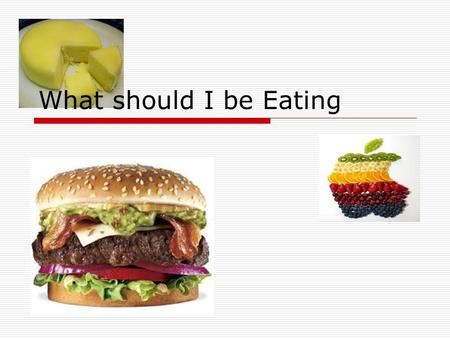 What should I be Eating. Two guides for healthy eating.