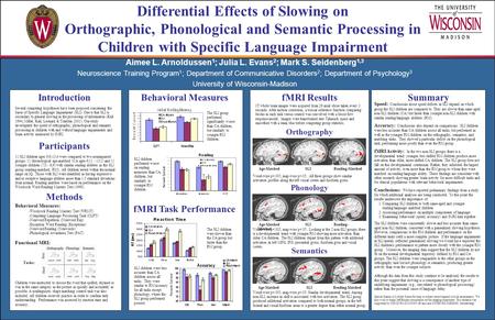 Aimee L. Arnoldussen 1 ; Julia L. Evans 2 ; Mark S. Seidenberg 1,3 Neuroscience Training Program 1 ; Department of Communicative Disorders 2 ; Department.