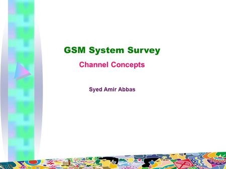 GSM System Survey Channel Concepts Syed Amir Abbas.