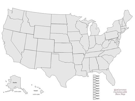 Hawaii Alaska (not to scale) Alaska GeoCurrents Customizable Base Map text.