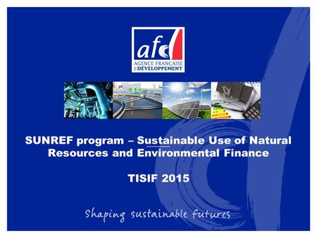 SUNREF program – Sustainable Use of Natural Resources and Environmental Finance TISIF 2015.