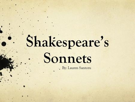 Shakespeare’s Sonnets