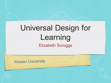 Universal Design for Learning