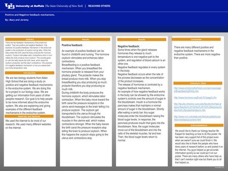 Www.buffalo.edu Abstract Introduction Materials and Methods Conclusion Literature Cited Results There are many different positive and negative feedback.